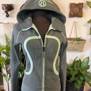 Awesome Lululemon Zip front Hoodie in a Mint Green and Black Pattern